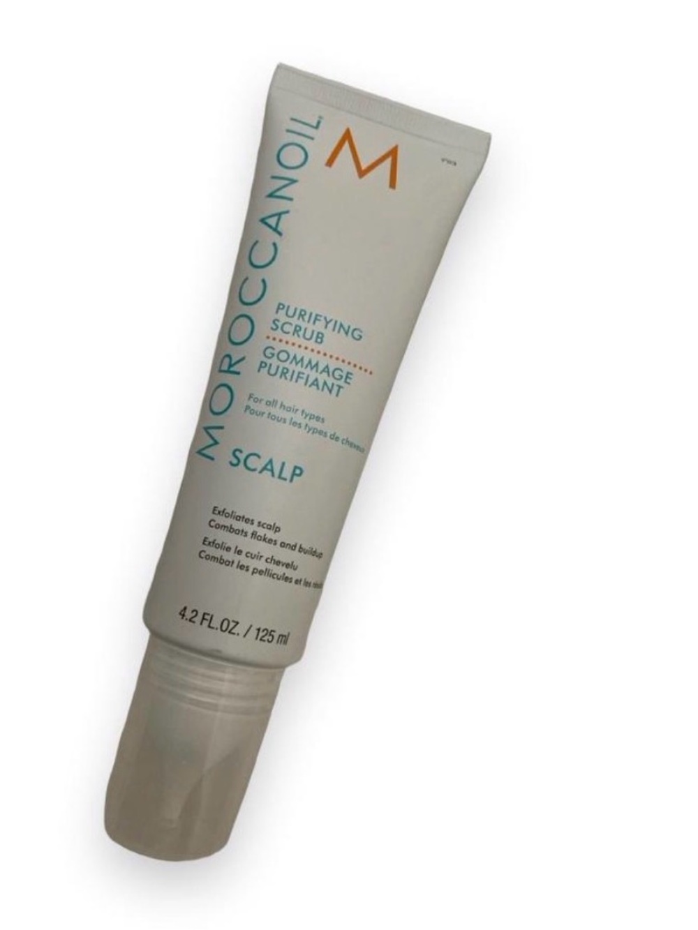 Moroccanoil Scalp Purifying Scrub - White with Teal & Orange Accents